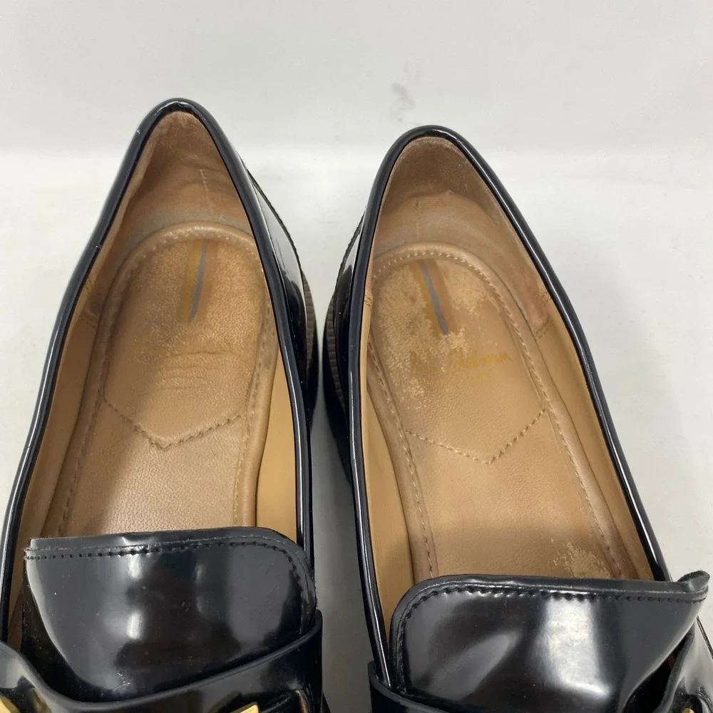 Sam Edelman‎ Laurs Black Patent Platform Horsebit Loafers Mens 8.5M EU 39 Lug